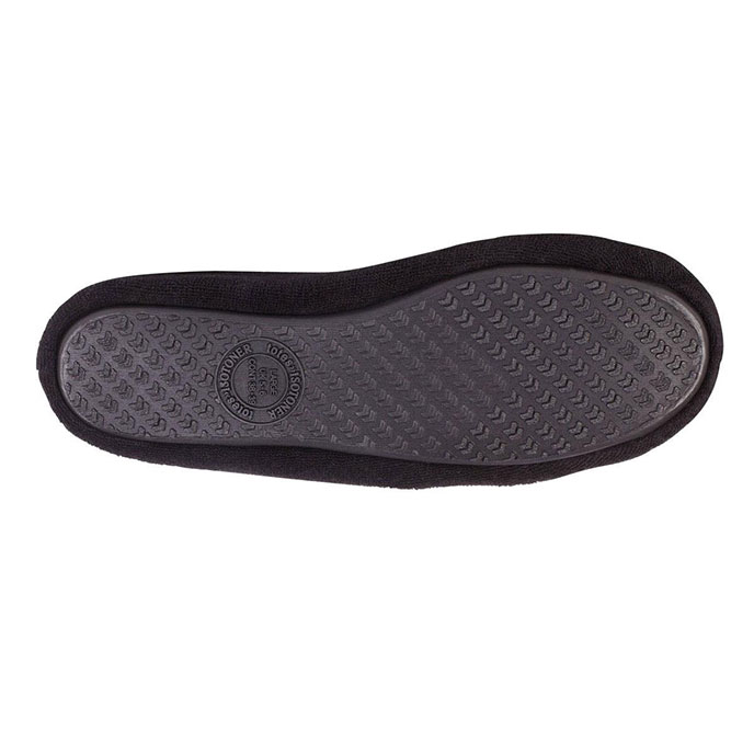 Isotoner® Ladies Terry Ballerina Slippers Black Extra Image 5